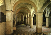 Metz (Moselle). Cathédrale Saint-Etienne. Crypte Centrale Roman XIe siècle.