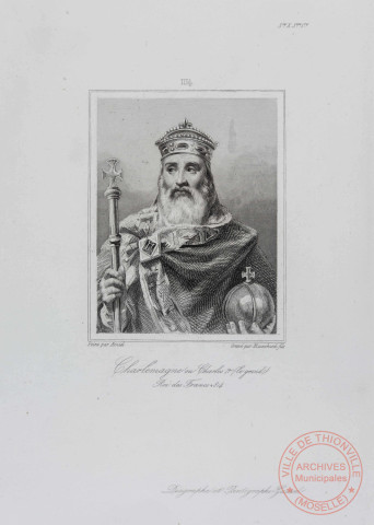Charlemagne ou Charles 1er (le grand) roi des Francs + 814