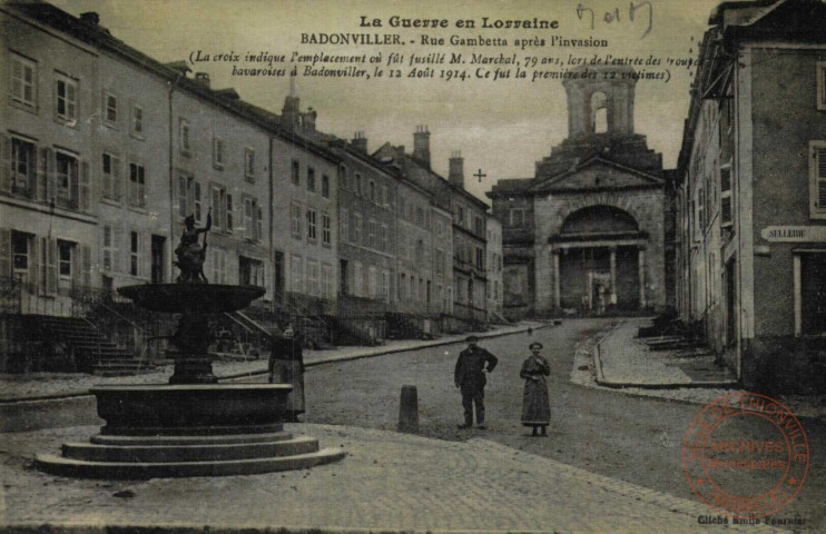 La Guerre en Lorraine - BADONVILLER - Rue Gambetta après l'invasion...