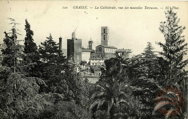 Grasse.-La Cathédrale, vue des nouvelles Terrasses.