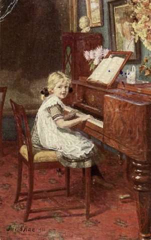 [Petite fille jouant au piano]