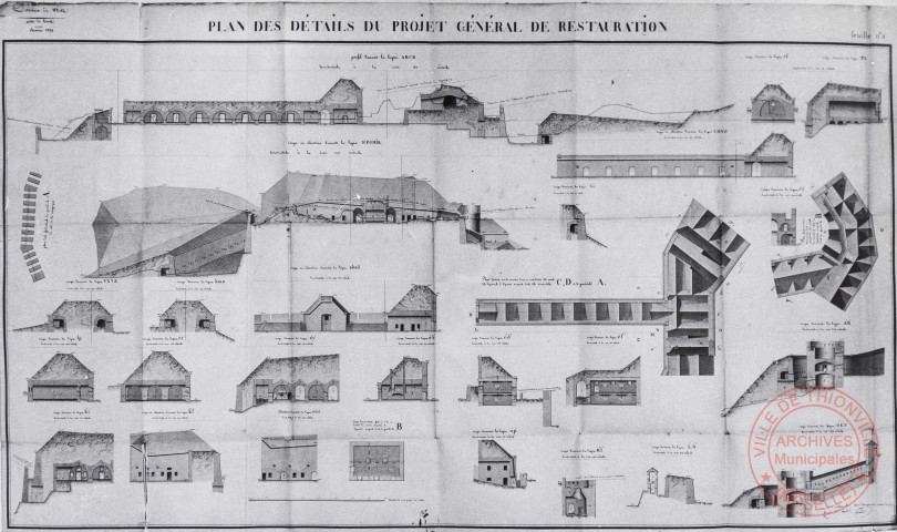 Sierck. Plan du projet général de restauration du château des Ducs de Lorraine.