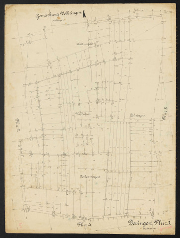 Bevingen, Flur 3 Massstab 1:500.