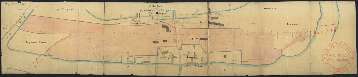 SITUATION DES BAHNOFES DIEDENHOFEN.