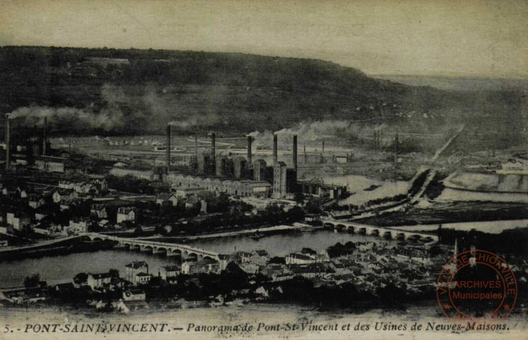 Panorama de Pont-Saint-Vincent et des Usines de Neuves-Maisons