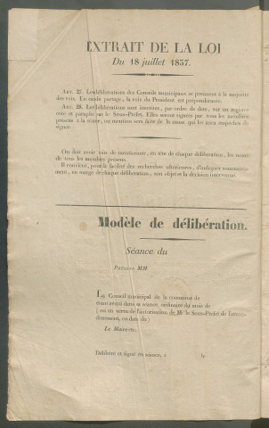 Registre de délibérations (14 janvier 1838 - 26 février 1865)