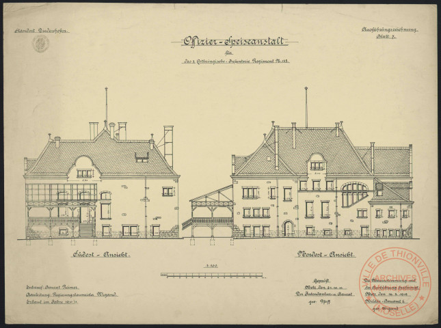OFFIZIER-SPEISEANSTALT FÜR DAS 3. LOTHRINGISCHE INFANTERIE-REGIMENT N°135 IN DIEDENHOFEN. BLATT 7.