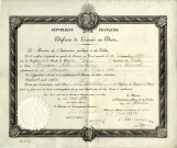 Diplôme de licencié en Droit attribué au sieur Marchal René Barthélemy le 16 mai 1874.
