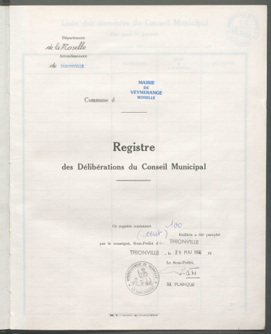 Registre de délibérations (1er juillet 1966 - 31 décembre 1966)