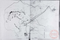 [Carte des alentours de Thionville en allemand. On y voit les forts de Guentrange, Illange, Koenigsmacker et les bastions de Thionville]