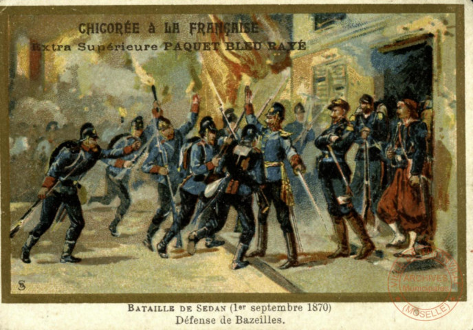 Bataille de Sedan (1er septembre 1870). Défense de Bazeilles.