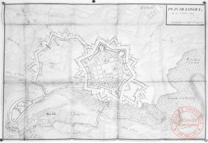 Plan de Longwy du 20 octobre 1698 par Vauban