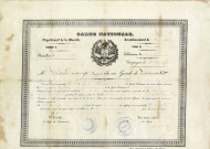 Diplôme de la Garde Nationale décerné à Auguste Grandmange élu au grade lieutenant le 22 décembre 1846