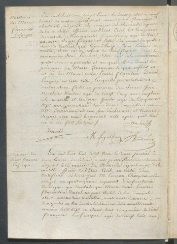 État civil : registre de naissances, mariages, décès (1823)