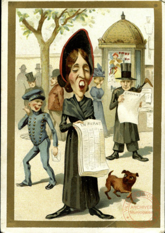 caricature (personnages lisant le journal)