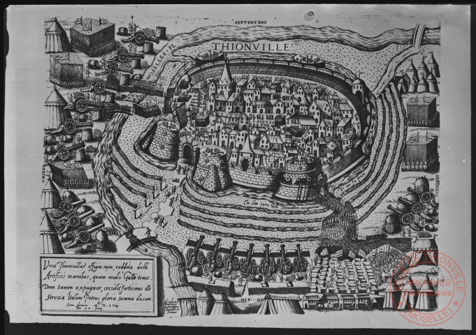 Vue de Thionville assiégée par les français en 1558