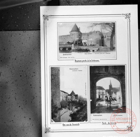 Exposition sur les fortifications à Thionville en 1970 par Georges Martig - Porte de Sierck à Rodemack et l'enceinte du château