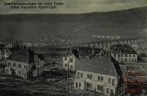 Beamtenwohnungen der Hütte Friede nebst Panorama Kneuttingen