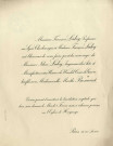 Faire-part de de mariage de l'ingénieur des Arts et Manufactures aux usines de Wendel Jehan Laley avec Marthe Bosment à Paris (1926).