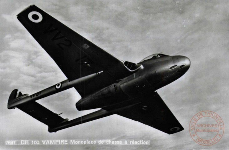 7697 DH 100 Vampire Monoplace de chasse à réaction