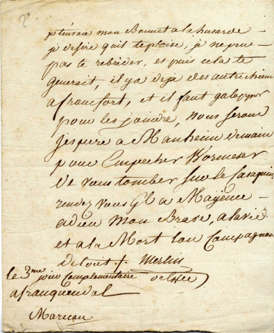 Lettre de Merlin de Thionville au général Marceau,