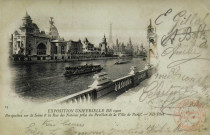 Exposition Universelle de 1900. Perspective sur la Seine et la Rue des Nations de la Ville de Paris.