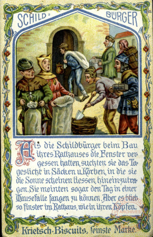 Les Schildbürger sont un sujet de la tradition allemande - Scènes de vie des habitants du village