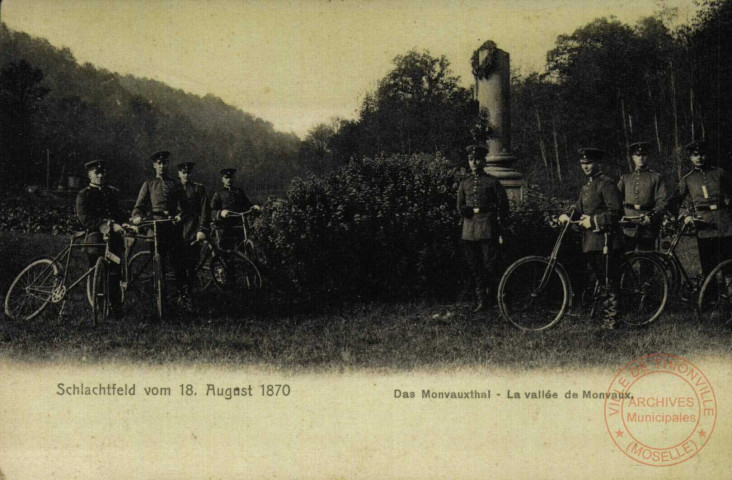 Schlachtfeld vom 18. August 1870 : Das Monvauxthal - La vallée de Monvaux.