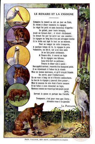 Fables de La Fontaine - Conseil tenu par les Rats - Le Renard et la Cigogne