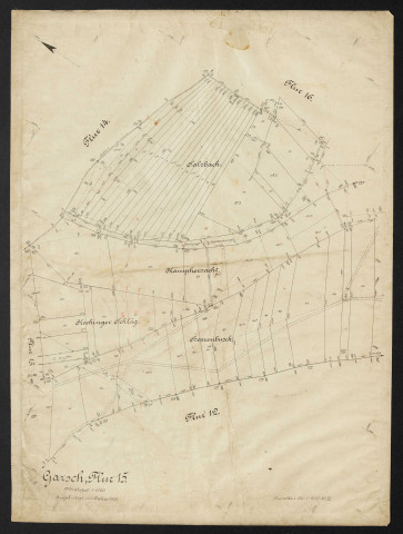 Garsch, Flur 15 Massstab 1:1000. Angefertigt im Jahre 1906.