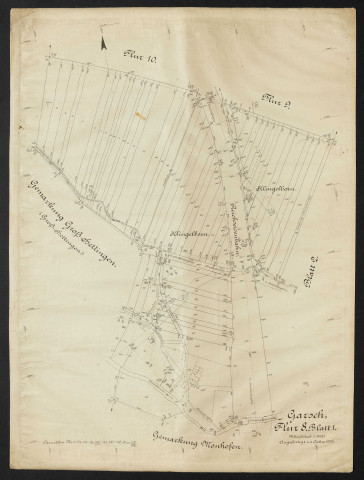 Garsch, Flur 8 Blatt 1 Massstab 1:1000. Angefertigt im Jahre 1906.