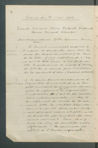 Registre de délibérations (1922-1932)