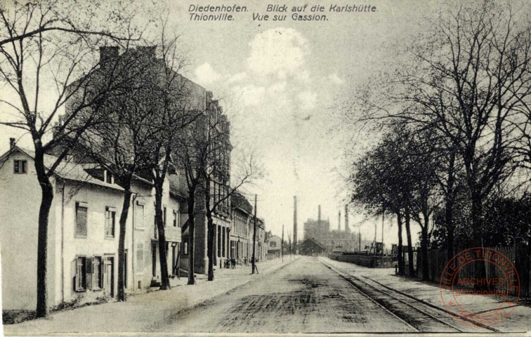 Diedenhofen. Blick auf die Karlshütte / Thionville. Vue sur Gassion