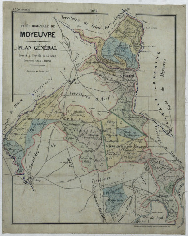 « FORÊT DOMANIALE DE MOYEUVRE. PLAN GENERAL ».- Briey, Avril, Moyeuvre-Petite.