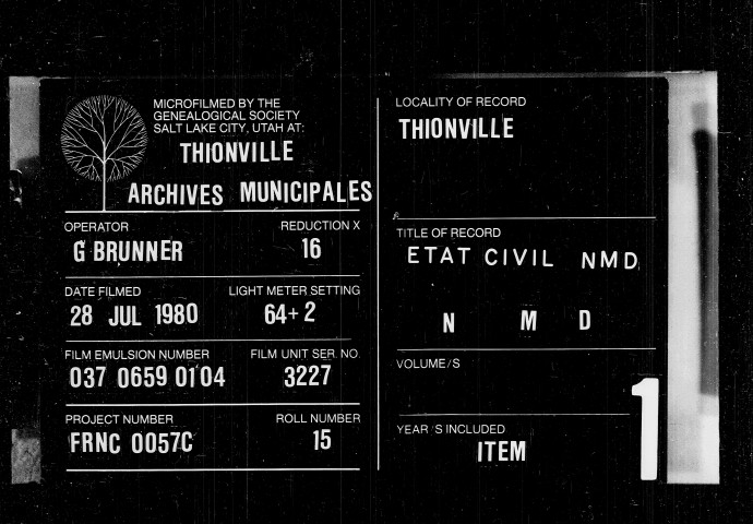 Registres d'état civil NMD (1831-1839)