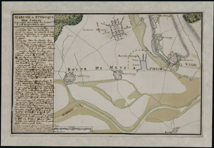 MARCHE & ATTACQUE DVN CONVOY EXECUTE AU CAMP DE LA MOSELLE LE 13 SEPTEMBRE 1755