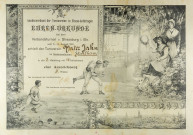 Landesverband des Turnvereine in Elsass-Lothringen Ehren-Urkunde bei dem Verbandsturnen in Strassburg i. Els. vom 5-8 August 1911 erhielt des Turnverein Vater Jahn im Vereinswetturnen Stahlheim in der 3 Abteilung mit 12 Teilnehmern eine Auszeichnung II Klasse