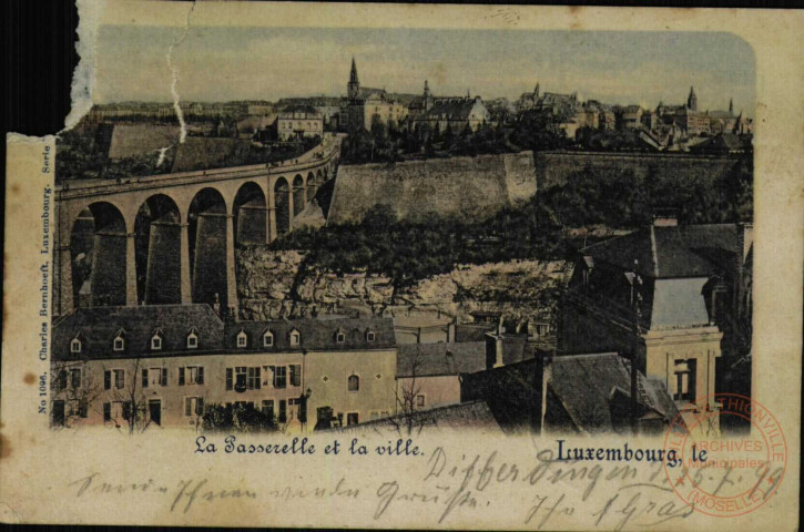 La Passerelle et la Ville. Luxembourg ,le