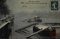 CRUE DE LA SEINE - PARIS - Vue prise du Pont de la Concorde sous la neige