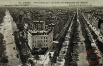 PARIS - Panorama pris de l'Arc de Triomphe de l'Etoile , Avenue du Bois de Boulogne, Avenue de la Grande Armée