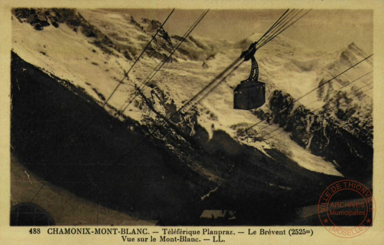 CHAMONIX-MONT-BLANC. - Téléférique Planpraz. - Le Brévent (2525m) Vue sur le Mont-Blanc.