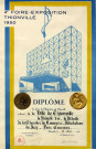 Diplôme décerné à la Ville de Thionville par la Chambre de Commerce le 15 juin 1950 lors de la 4e Foire-Exposition de Thionville