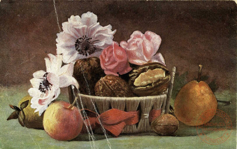 [Panier de fruits et fleurs]