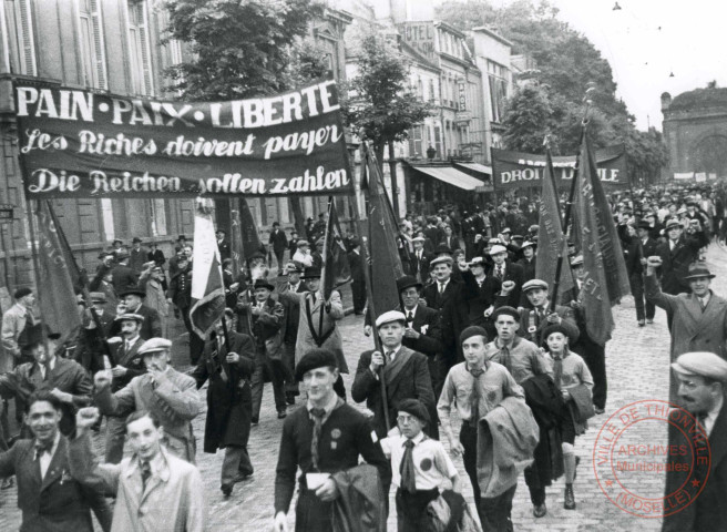 Manifestation du Front Populaire à Metz le 1er mai 1936