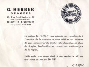 Carte de la maison des dragées G. Herber située rue Sainte-Elisabeth (1960)