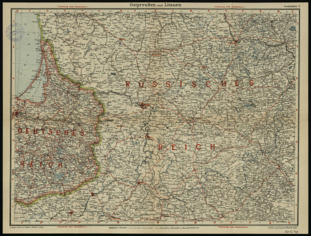 Sonderkarte 3. Ostpreussen und LituaenSonderkarte 4. Kurland, Livland und Estland