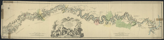 CARTE DU COURS DE LA MOZELLE DEPUIS LA VILLE DE METZ JUSQU'A CELLE DE COBLENTZ. VERIFIEE PAR ORDRE DU ROY, SOUS LES YEUX DE MONSIEUR DE CALONNE INTENDANT DES TROIS EVECHES &. PAR Mr. LE BRUN DIRECTEUR DE LA SOCIETE ROYALE DE METZ EN 1772