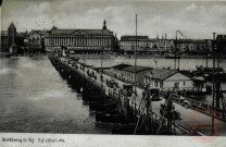 Koblenz a. Rh. Schiffbrücke [Pont reposant sur des bateaux à Coblence dans les années 1900]