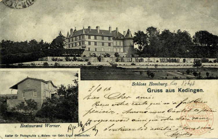 Gruss aus Kedingen - Schloss Homburg - Restaurant Werner.