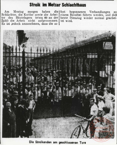 Grève aux abattoirs de Metz, 23 juin 1936.